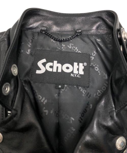 Schott（ショット）Schott (ショット) ダブルブレストライダースジャケット ブラック サイズ:Ｓ 未使用品の古着・服飾アイテム