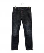 DSQUARED2ディースクエアード）の古着「コーティングデニムパンツ」｜ブラック