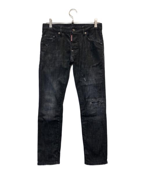 DSQUARED2（ディースクエアード）DSQUARED2 (ディースクエアード) コーティングデニムパンツ ブラック サイズ:42の古着・服飾アイテム