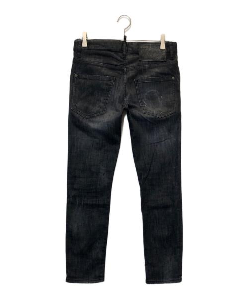 DSQUARED2（ディースクエアード）DSQUARED2 (ディースクエアード) コーティングデニムパンツ ブラック サイズ:42の古着・服飾アイテム