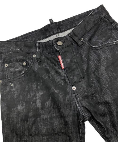DSQUARED2（ディースクエアード）DSQUARED2 (ディースクエアード) コーティングデニムパンツ ブラック サイズ:42の古着・服飾アイテム