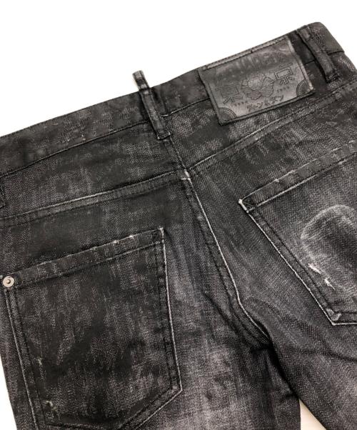 DSQUARED2（ディースクエアード）DSQUARED2 (ディースクエアード) コーティングデニムパンツ ブラック サイズ:42の古着・服飾アイテム