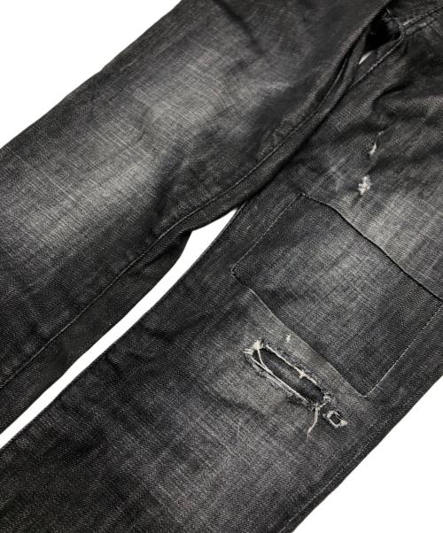 DSQUARED2（ディースクエアード）DSQUARED2 (ディースクエアード) コーティングデニムパンツ ブラック サイズ:42の古着・服飾アイテム