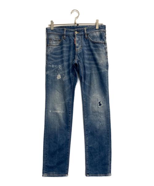 DSQUARED2（ディースクエアード）DSQUARED2 (ディースクエアード) ダメージ加工デニムパンツ インディゴ サイズ:42の古着・服飾アイテム