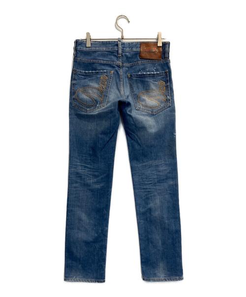 DSQUARED2（ディースクエアード）DSQUARED2 (ディースクエアード) ダメージ加工デニムパンツ インディゴ サイズ:42の古着・服飾アイテム