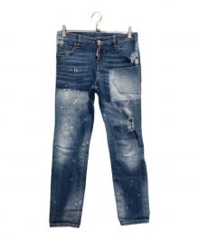 DSQUARED2（ディースクエアード）の古着「パッチワークデニムパンツ」｜インディゴ