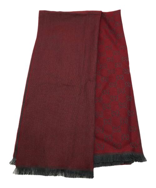 GUCCI（グッチ）GUCCI (グッチ) GG柄マフラー レッドの古着・服飾アイテム