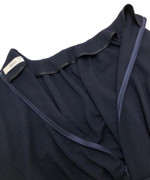 ebure（エブール）ebure (エブール) ウールジャージーバルーンスリーブ ギャザーロングワンピース ネイビー サイズ:36の古着・服飾アイテム