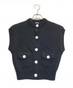 LOEFFロエフ）の古着「コットンナイロンニットベスト」｜ブラック