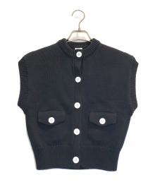 LOEFF（ロエフ）の古着「コットンナイロンニットベスト」｜ブラック