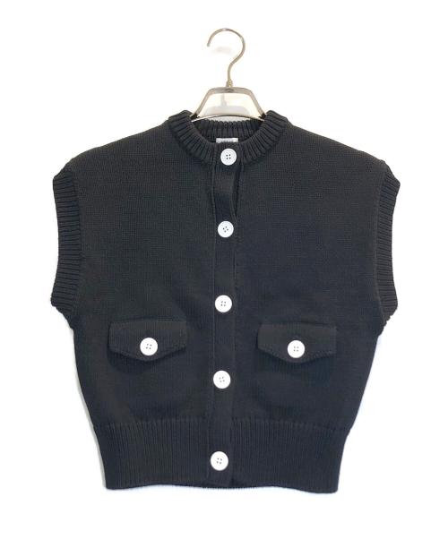 LOEFF（ロエフ）LOEFF (ロエフ) コットンナイロンニットベスト ブラック サイズ:表記なしの古着・服飾アイテム