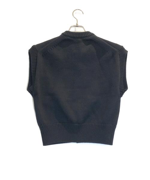 LOEFF（ロエフ）LOEFF (ロエフ) コットンナイロンニットベスト ブラック サイズ:表記なしの古着・服飾アイテム