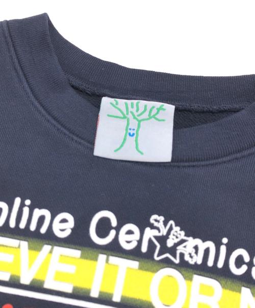 ONLINE CERAMICS（オンライン セラミックス）ONLINE CERAMICS (オンライン セラミックス) プリントスウェット ネイビー サイズ:Mの古着・服飾アイテム