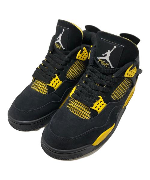 NIKE（ナイキ）NIKE (ナイキ) AIR JORDAN 4 RETRO THUNDER イエロー×ブラック サイズ:US9.5/UK8.5/EUR43/CM27.5の古着・服飾アイテム