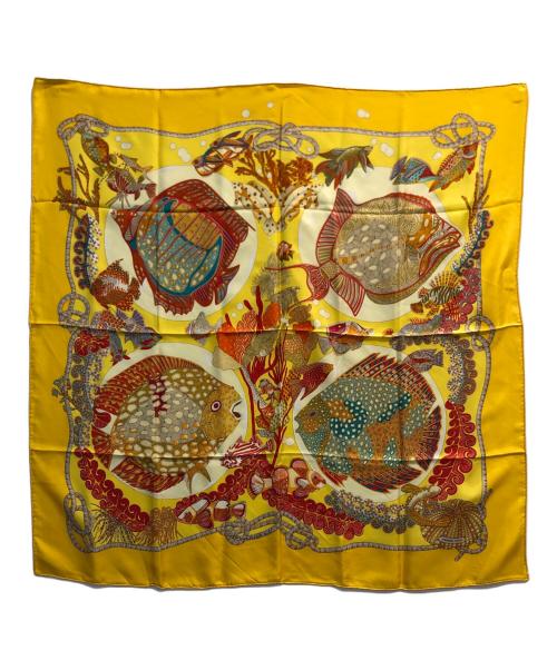 HERMES（エルメス）HERMES (エルメス) 深海 カレ90 GRANDS FONDS イエローの古着・服飾アイテム