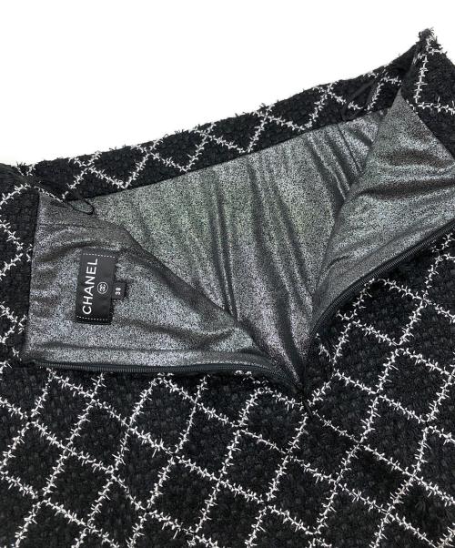 CHANEL（シャネル）CHANEL (シャネル) ツイードスカート ブラック サイズ:38の古着・服飾アイテム