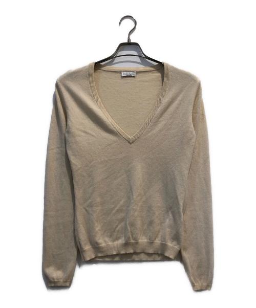 BRUNELLO CUCINELLI（ブルネロクチネリ）BRUNELLO CUCINELLI (ブルネロクチネリ) カシミヤニット アイボリー サイズ:Sの古着・服飾アイテム