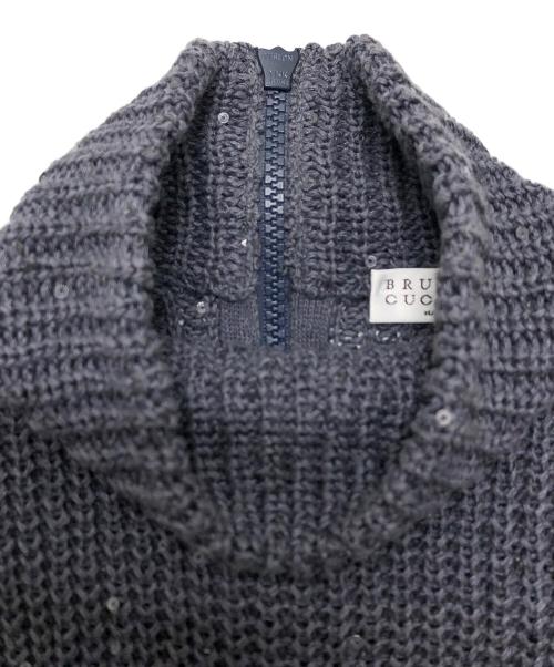 BRUNELLO CUCINELLI（ブルネロクチネリ）BRUNELLO CUCINELLI (ブルネロクチネリ) スパンコールノースリーブニット グレー サイズ:Sの古着・服飾アイテム