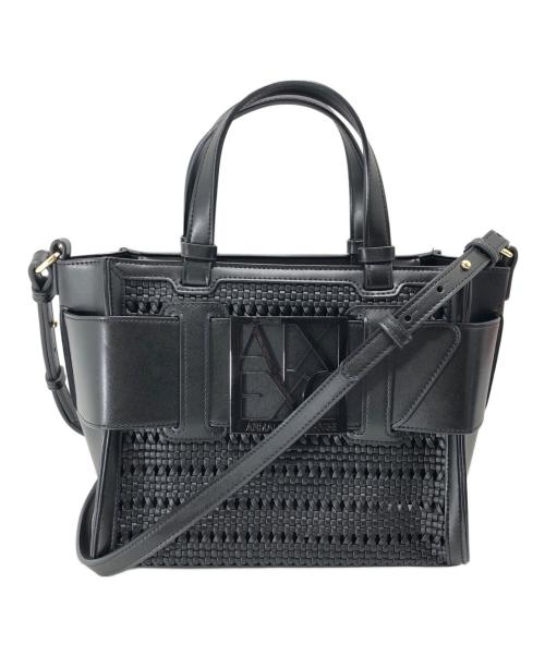ARMANI EXCHANGE（アルマーニ エクスチェンジ）ARMANI EXCHANGE (アルマーニ エクスチェンジ) BOXロゴバックル ミニハンドバッグ ブラック サイズ:表記なしの古着・服飾アイテム