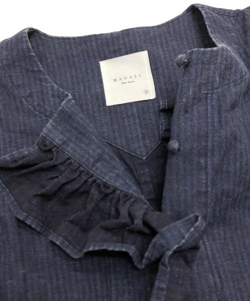 magali（マガリ）magali (マガリ) コットンリネンワンピース ネイビー サイズ:表記なしの古着・服飾アイテム