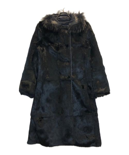 theory（セオリー）theory (セオリー) リバーシブルラビットファーコート ブラック サイズ:2の古着・服飾アイテム