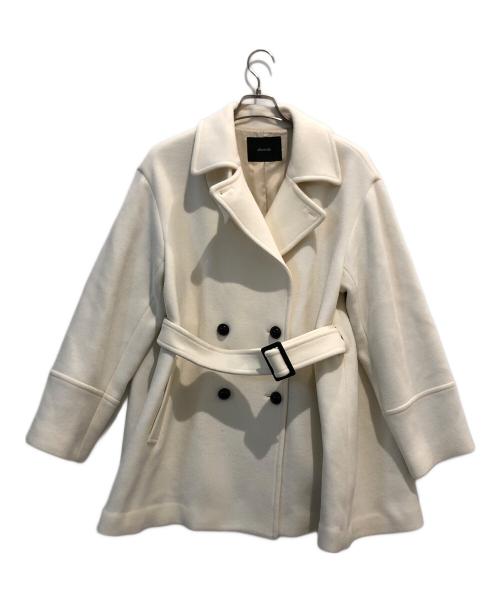 allureville（アルアバイル）allureville (アルアバイル) パイルメルトンデザインＰコート ホワイト サイズ:2の古着・服飾アイテム