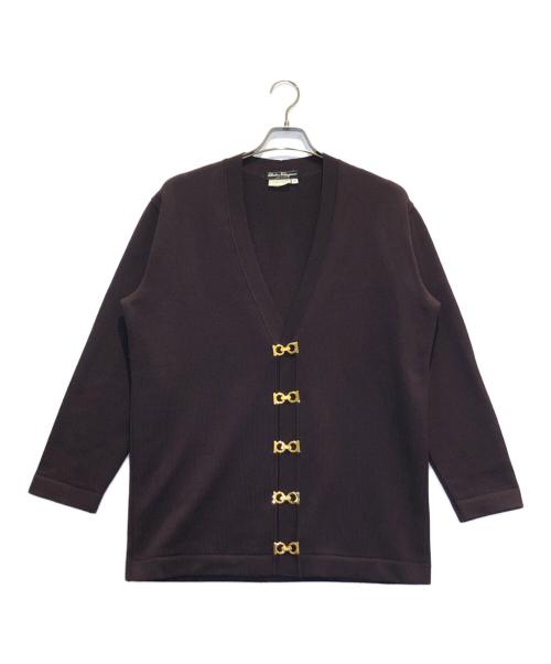 Salvatore Ferragamo（サルヴァトーレ フェラガモ）Salvatore Ferragamo (サルヴァトーレ フェラガモ) カーディガン パープル サイズ:Mの古着・服飾アイテム