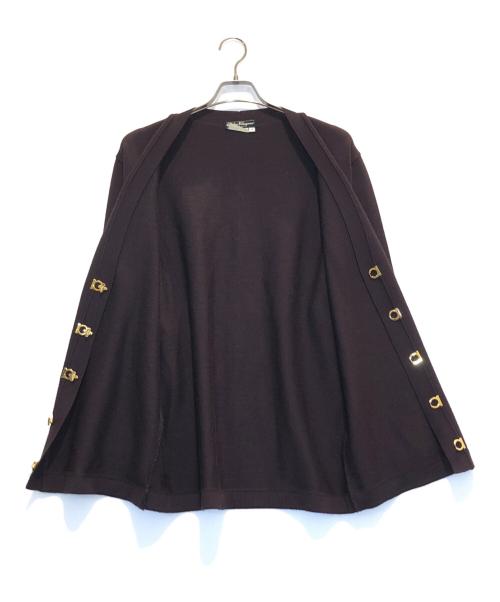 Salvatore Ferragamo（サルヴァトーレ フェラガモ）Salvatore Ferragamo (サルヴァトーレ フェラガモ) カーディガン パープル サイズ:Mの古着・服飾アイテム