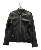 HAREハレ）の古着「ラムレザーシングルライダースジャケット」｜ブラック