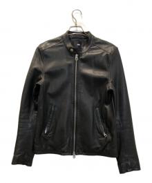 HARE（ハレ）の古着「ラムレザーシングルライダースジャケット」｜ブラック