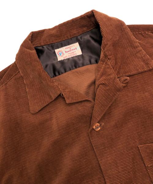 TOWN CRAFT（タウンクラフト）TOWN CRAFT (タウンクラフト) コーデュロイオープンカラーシャツ ブラウン サイズ:Lの古着・服飾アイテム