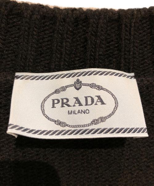 PRADA（プラダ）PRADA (プラダ) フラワーアップリケニット ブラック サイズ:40の古着・服飾アイテム
