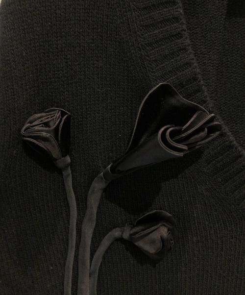 PRADA（プラダ）PRADA (プラダ) フラワーアップリケニット ブラック サイズ:40の古着・服飾アイテム
