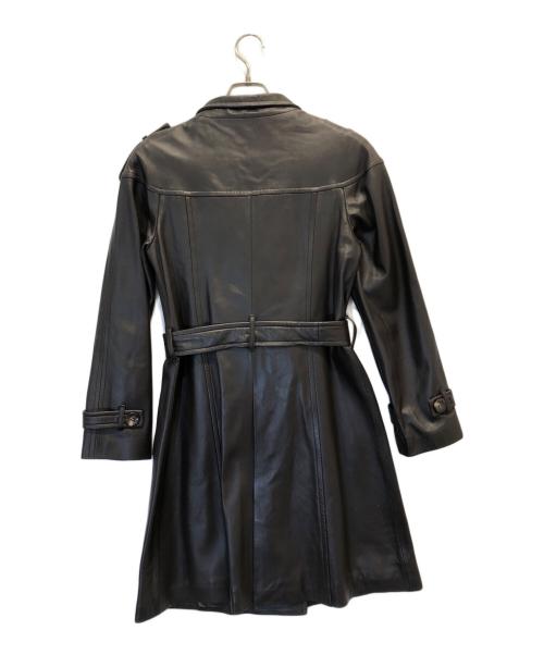 BALMAIN（バルマン）BALMAIN (バルマン) ラムレザートレンチコート ブラウン サイズ:9の古着・服飾アイテム