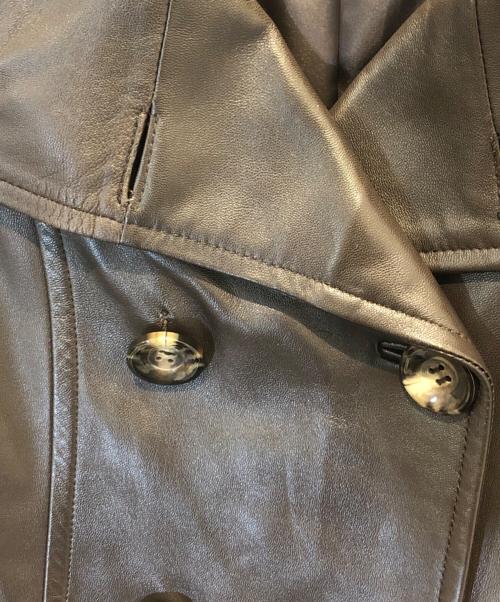 BALMAIN（バルマン）BALMAIN (バルマン) ラムレザートレンチコート ブラウン サイズ:9の古着・服飾アイテム