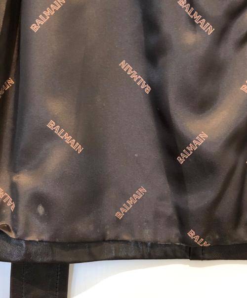BALMAIN（バルマン）BALMAIN (バルマン) ラムレザートレンチコート ブラウン サイズ:9の古着・服飾アイテム