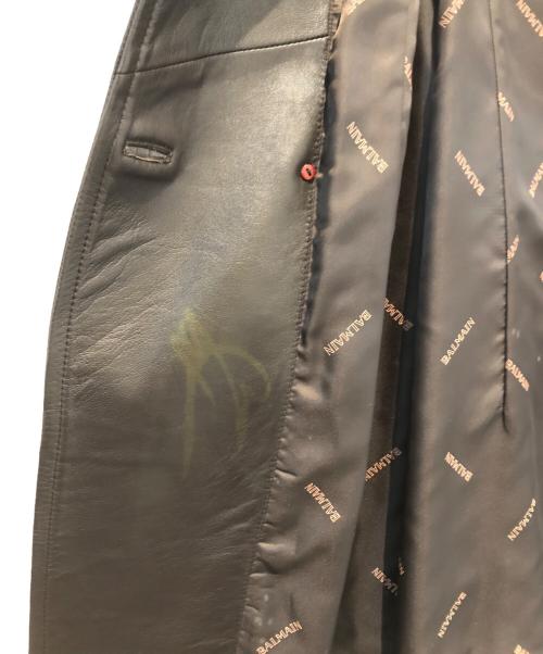 BALMAIN（バルマン）BALMAIN (バルマン) ラムレザートレンチコート ブラウン サイズ:9の古着・服飾アイテム