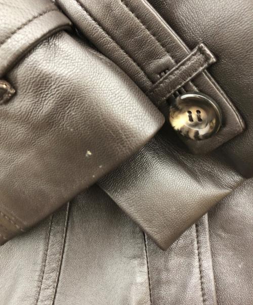 BALMAIN（バルマン）BALMAIN (バルマン) ラムレザートレンチコート ブラウン サイズ:9の古着・服飾アイテム