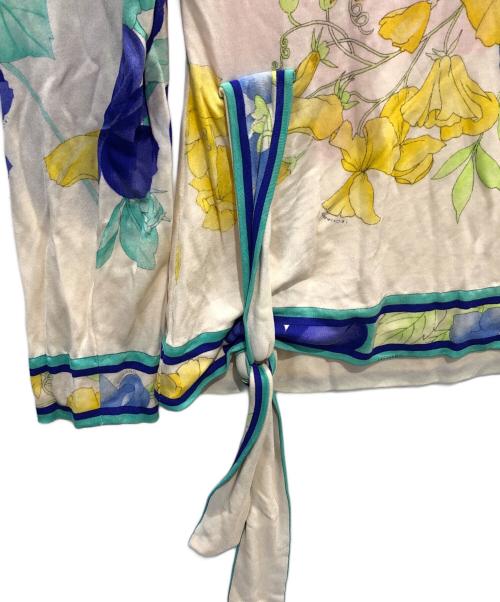 LEONARD FASHION（レオナールファッション）LEONARD FASHION (レオナールファッション) 総柄ハーフジップカットソー アイボリー サイズ:9ARの古着・服飾アイテム