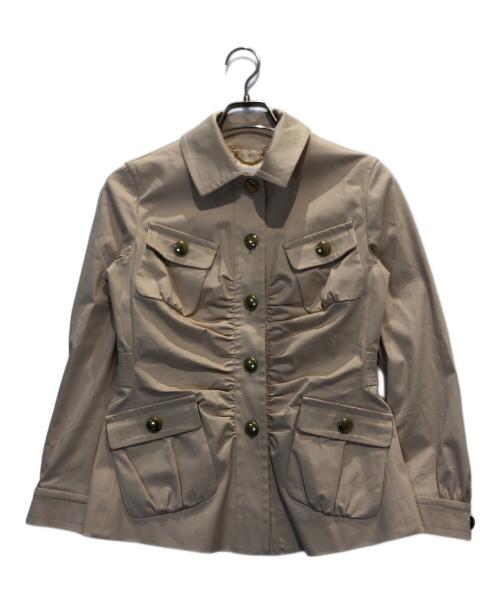 MOSCHINO（モスキーノ）MOSCHINO (モスキーノ) 金ボタンギャザージャケット ベージュ サイズ:表記なしの古着・服飾アイテム