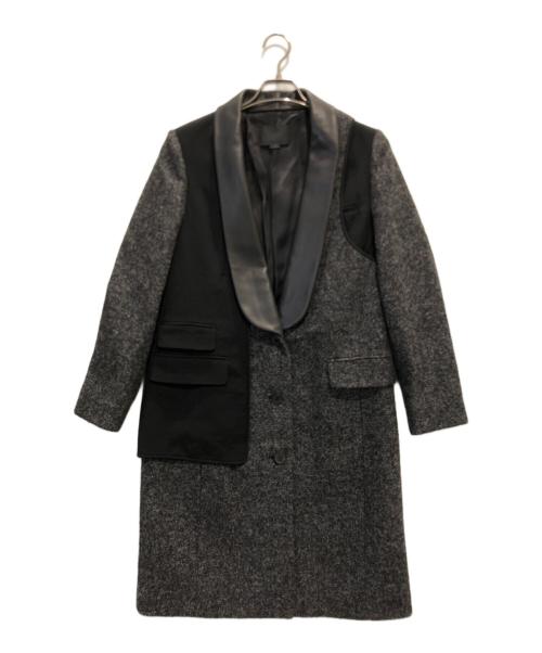 ALEXANDER WANG（アレキサンダー・ワン）ALEXANDER WANG (アレキサンダー・ワン) レザー切替ドッキングコート グレー サイズ:4の古着・服飾アイテム