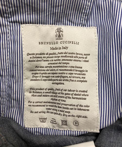BRUNELLO CUCINELLI（ブルネロクチネリ）BRUNELLO CUCINELLI (ブルネロクチネリ) リネン混シャンブレーパンツ インディゴ サイズ:38の古着・服飾アイテム
