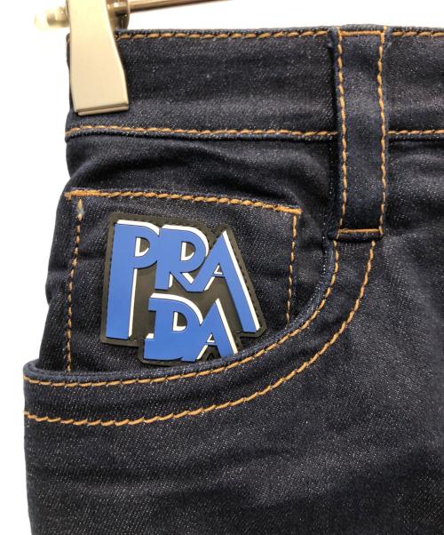 PRADA（プラダ）PRADA (プラダ) ロゴデニムスカート インディゴ サイズ:40の古着・服飾アイテム