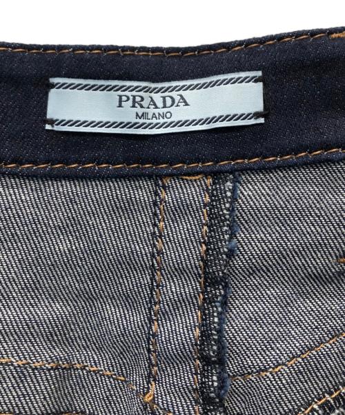 PRADA（プラダ）PRADA (プラダ) ロゴデニムスカート インディゴ サイズ:40の古着・服飾アイテム