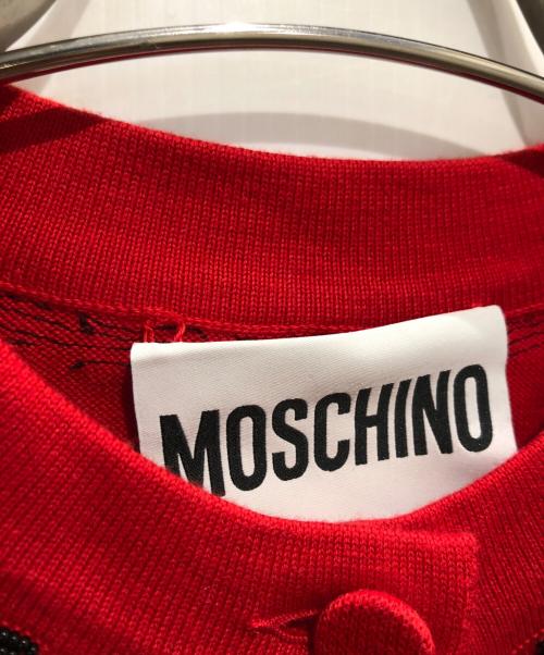MOSCHINO COUTURE!（モスキーノ）MOSCHINO COUTURE! (モスキーノ) ビースカシミヤ混ニットカーディガン レッド サイズ:表記なしの古着・服飾アイテム