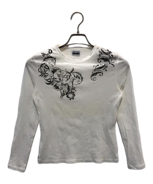 ISSEY MIYAKE FETE（イッセイミヤケフェット）ISSEY MIYAKE FETE (イッセイミヤケフェット) プリントシアーカットソー ホワイト サイズ:02の古着・服飾アイテム