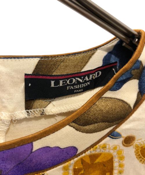 LEONARD FASHION（レオナールファッション）LEONARD FASHION (レオナールファッション) 総柄ウールシルクカットソー アイボリー サイズ:Mの古着・服飾アイテム