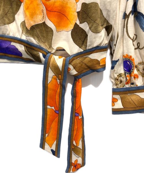 LEONARD FASHION（レオナールファッション）LEONARD FASHION (レオナールファッション) 総柄ウールシルクカットソー アイボリー サイズ:Mの古着・服飾アイテム