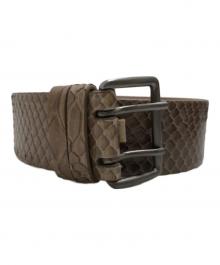 BRUNELLO CUCINELLI（ブルネロクチネリ）の古着「パイソンレザーベルト」｜ベージュ