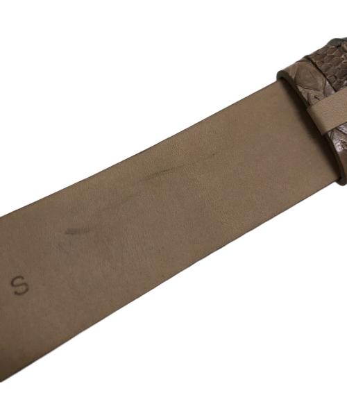 BRUNELLO CUCINELLI（ブルネロクチネリ）BRUNELLO CUCINELLI (ブルネロクチネリ) パイソンレザーベルト ベージュの古着・服飾アイテム